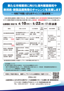 R7いばらきチャレンジ基金事業 募集案内のサムネイル